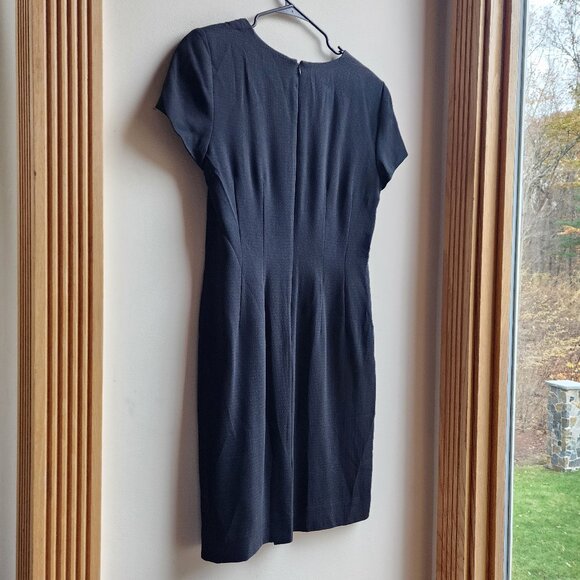 Liz Claiborne Black Square Neck Short Sleeve Sheath Dress Size 12 - Picture 13 of 15